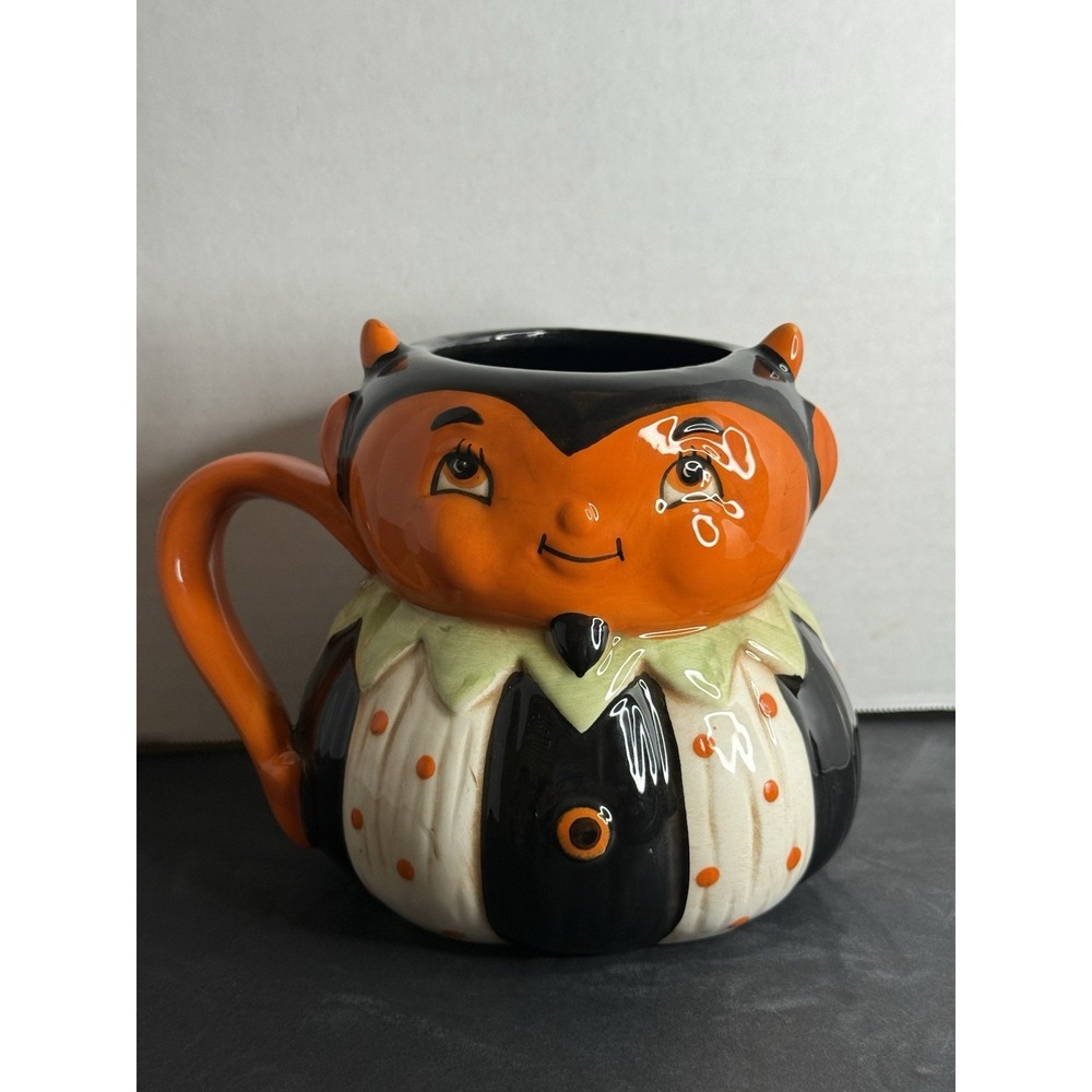 Johanna Parker Halloween Pumpkin Devil Coffee/Tea Mug Ceramic NEW Retro Viral